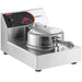 Nemco 7030A single cone maker, stainless steel model with digital controls and handle, lid closed, angled view