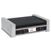 Nemco 8027 series hot dog roller grill, empty black non-stick rollers with dual controls, stainless steel