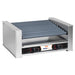 Nemco 8027 series hot dog roller grill with grey rollers and built-in bun drawer, stainless steel housing
