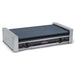 Nemco 8036 series hot dog roller grill with black non-stick rollers and dual controls, empty stainless unit