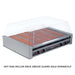 Nemco 8075 series hot dog grill with clear sneeze guard and hot dogs, alternate configuration with black control panel