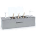 Nemco 88100-CB-1 stainless steel condiment bar with two pumps, pans with ladles and a clear sneeze guard, front view