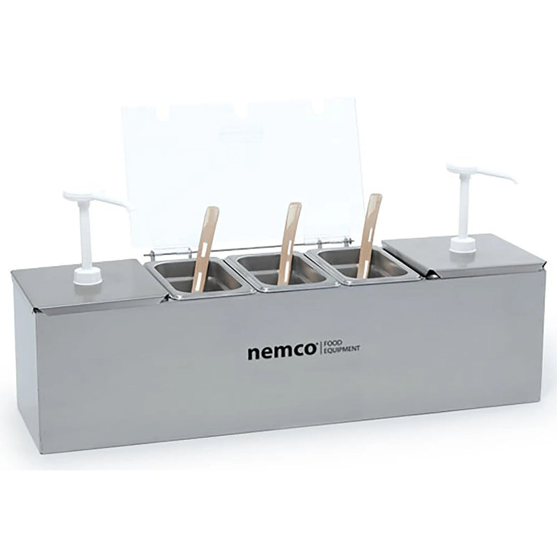 Nemco 88100-CB-1 Condiment Bar with 2 Pumps & 6.1 Qt Pan Capacity-Phoenix Food Equipment