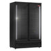 New Air NGR-49-HB double door 49-inch glass door display refrigerator, black cabinet with LED light strips