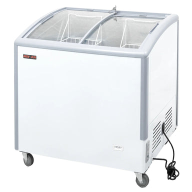 New Air NIF-35-CG Double Door 35"W Curved Glass Display Chest Freezer-Phoenix Food Equipment