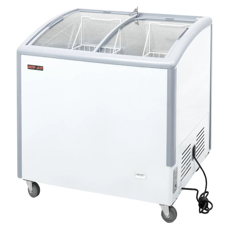 New Air NIF-35-CG Double Door 35"W Curved Glass Display Chest Freezer-Phoenix Food Equipment