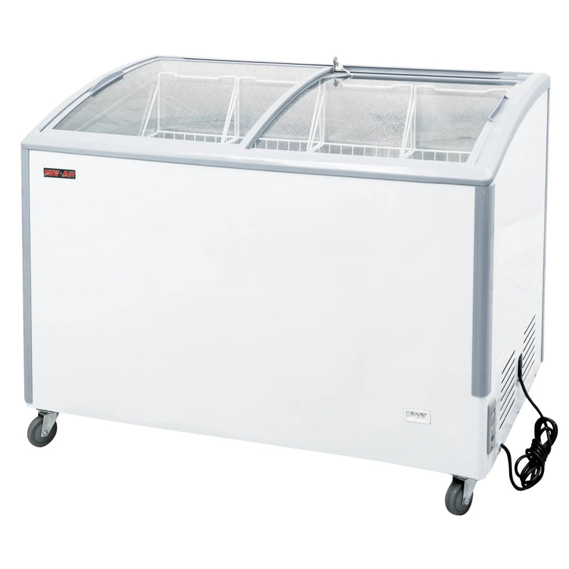 New Air NIF-49-CG Double Door 49"W Curved Glass Display Chest Freezer-Phoenix Food Equipment
