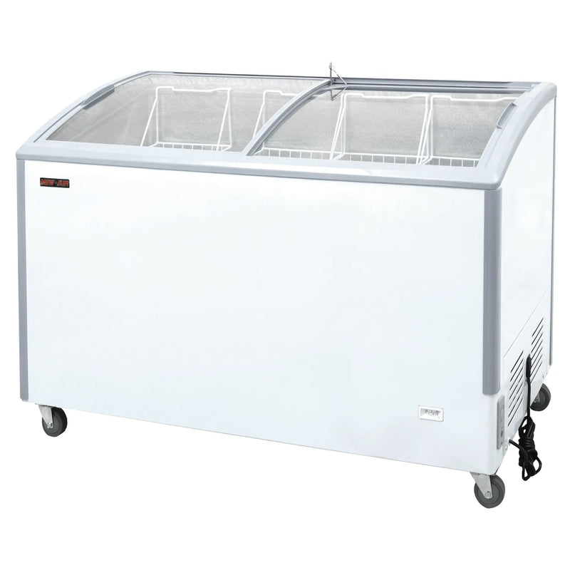 New Air NIF-55-CG Double Door 55"W Curved Glass Display Chest Freezer-Phoenix Food Equipment