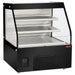 New Air NOM-48-CDS mid profile 47-inch open air refrigerated merchandiser, black cabinet with glass end panels