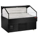 New Air NOM-52-LSB low profile 51-inch open air refrigerator, black cabinet with glass sides and tiered shelves