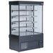 New Air NOM-52-S 52-inch open air refrigerator, black merchandiser with glass side panels and four wire shelves