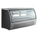 Nordic Air DDC-79 79-inch curved glass refrigerated deli case with stainless steel trim, alternate angled view