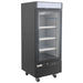 Nordic Air GRM-12C single door glass display refrigerator in black on casters, angled right side view
