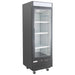 Nordic Air GRM-15C single door glass display refrigerator in black on casters, angled right side view