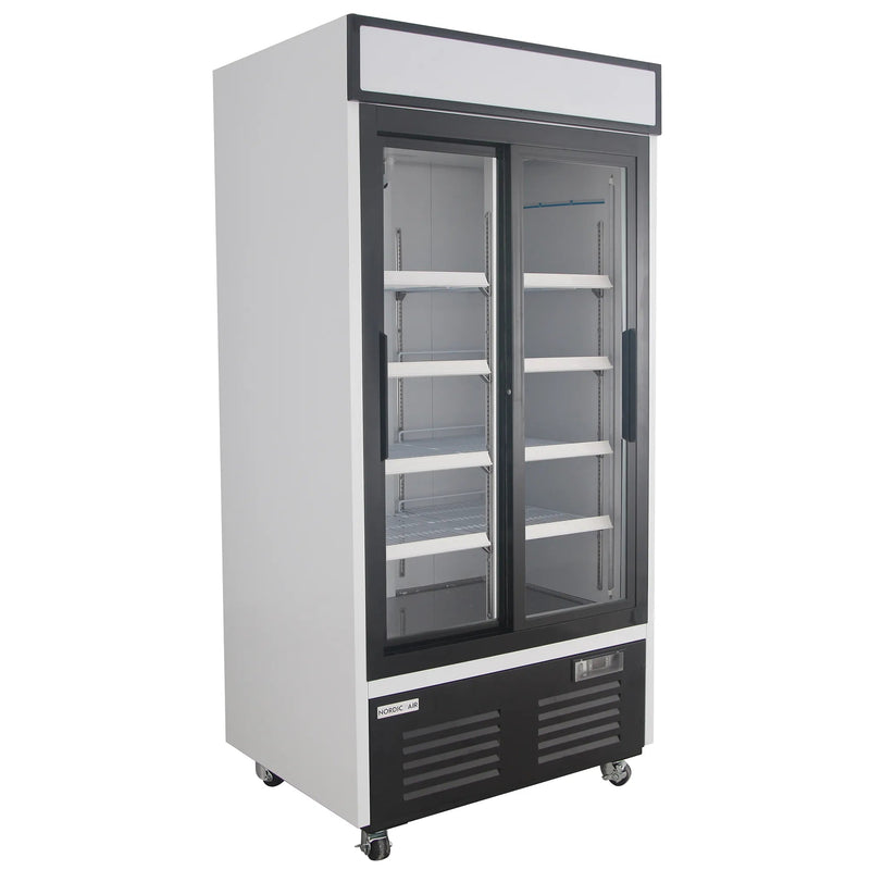 Nordic Air GRM-31C-S Double Sliding Glass Door 40" Wide Display Refrigerator-Phoenix Food Equipment