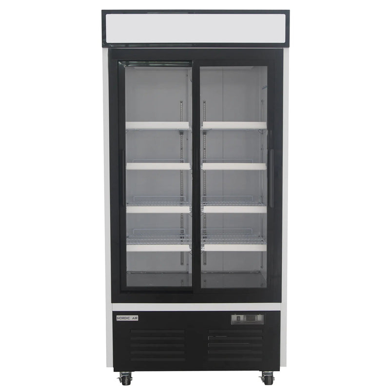 Nordic Air GRM-31C-S Double Sliding Glass Door 40" Wide Display Refrigerator-Phoenix Food Equipment