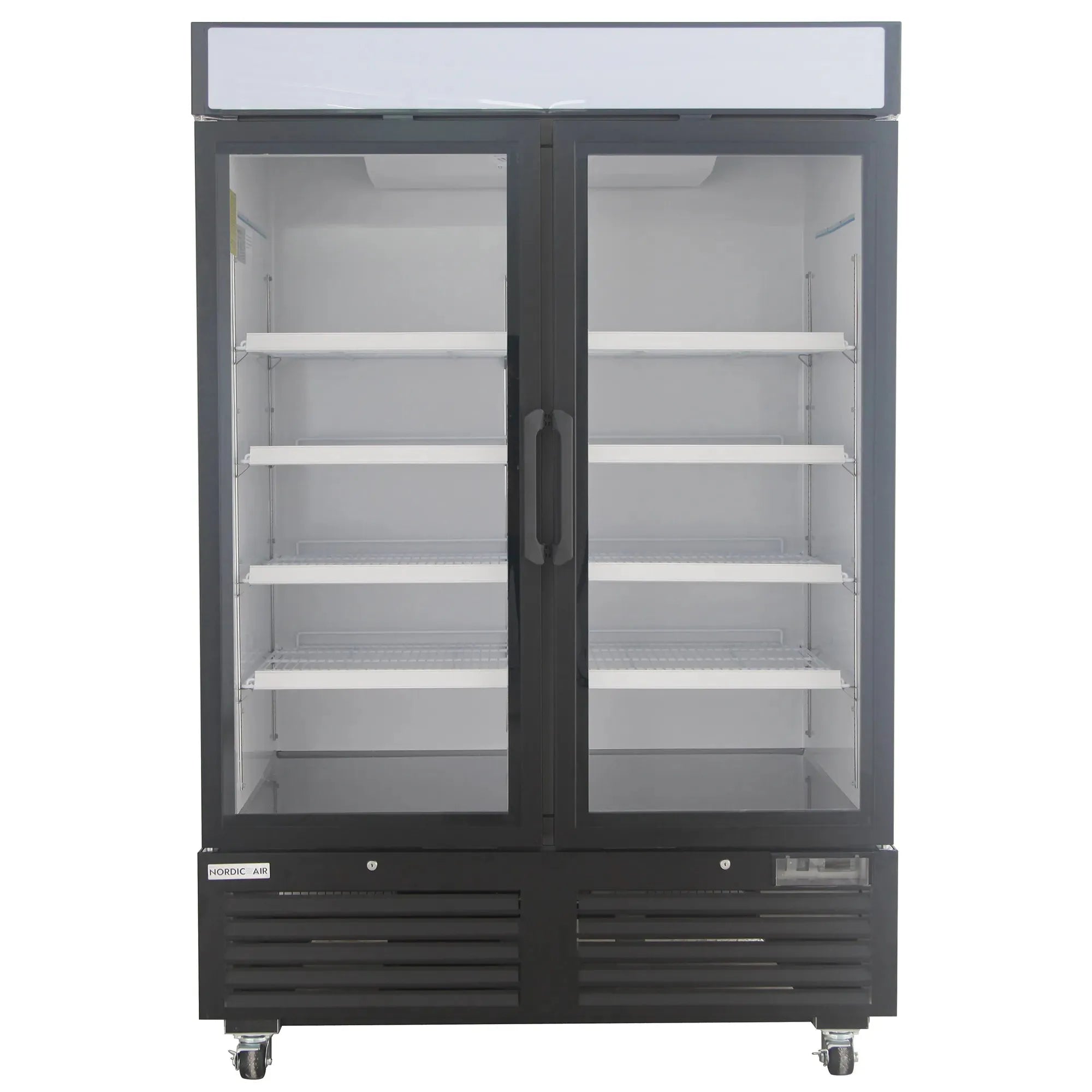 **OPEN BOX** Nordic Air GRM-48C Double Door 54" Wide Glass Display Refrigerator-Phoenix Food Equipment