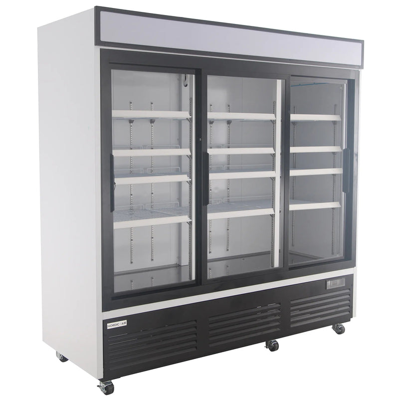 Nordic Air GRM-67C-S Triple Sliding Glass Door 81" Wide Display Refrigerator-Phoenix Food Equipment