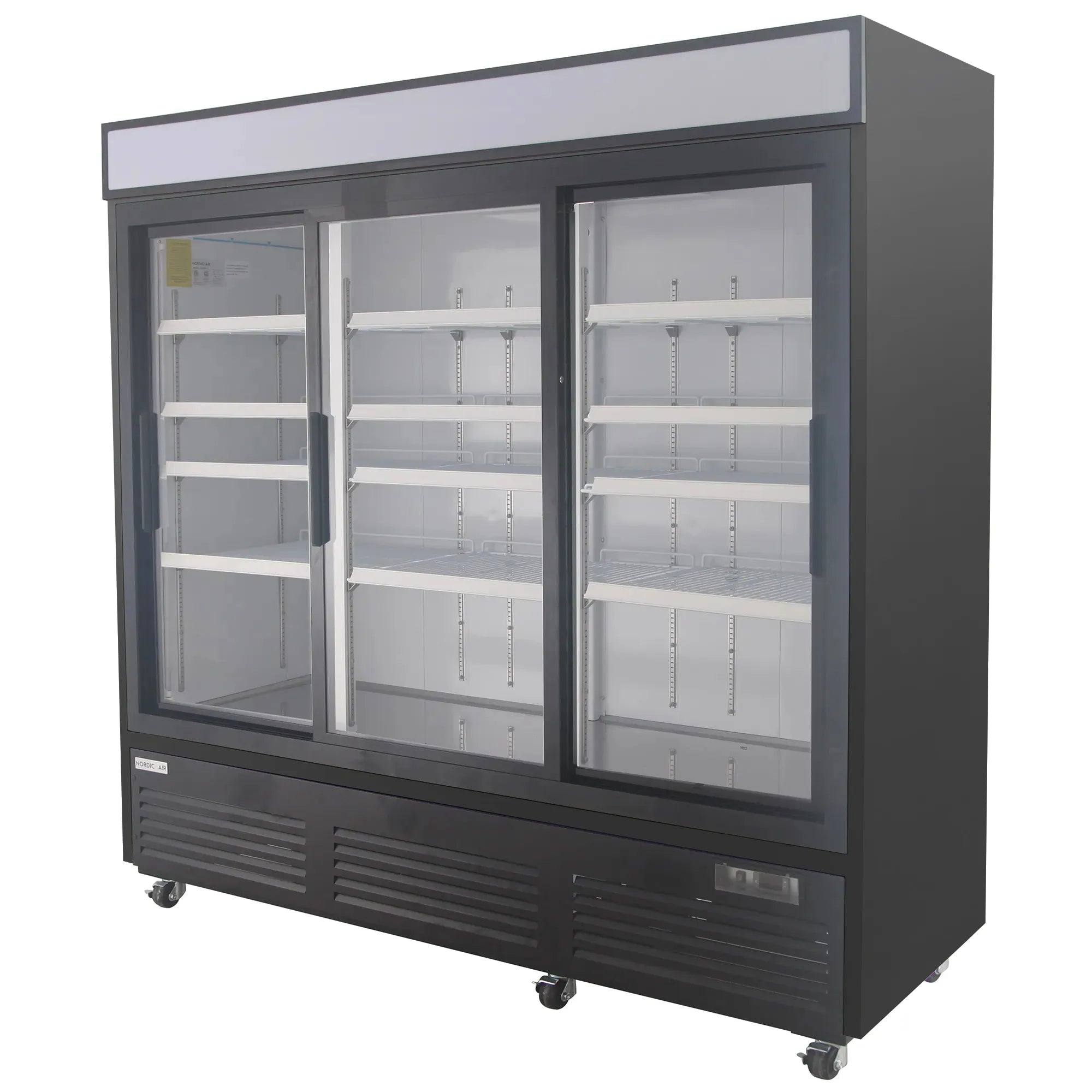 Nordic Air GRM-67C-S Triple Sliding Glass Door 81" Wide Display Refrigerator-Phoenix Food Equipment