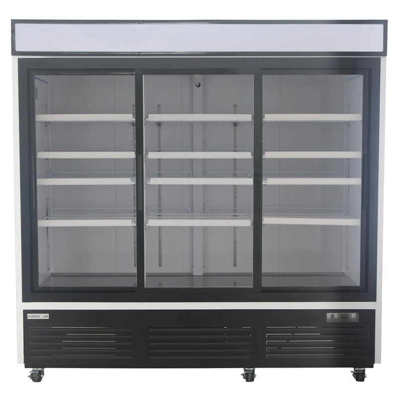 Nordic Air GRM-67C-S Triple Sliding Glass Door 81" Wide Display Refrigerator-Phoenix Food Equipment