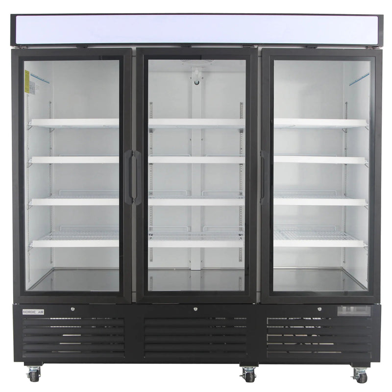 Nordic Air GRM-73C Triple Door 81" Wide Glass Display Refrigerator-Phoenix Food Equipment