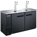 Nordic Air KGR-24-61 61-inch two door black keg beer dispensing cooler with two double tap towers, angled view