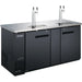 Nordic Air KGR-28-69 69-inch two door black keg beer dispensing cooler with two double tap towers, angled view