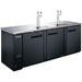 Nordic Air KGR-28-90 90-inch three door black keg beer dispensing cooler with two double tap towers, angled view