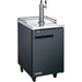 Nordic Air KGR-30-24 24-inch single door black keg beer dispensing cooler with chrome tap tower and stainless top