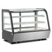 Nordic Air NCCP-35 35-inch countertop curved glass refrigerated pastry display case, black and stainless, front view