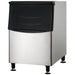 Nordic Air NIB-375 30-inch stainless steel ice storage bin with black door for modular ice machines, angled view