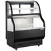Nordic Air NOR-410-RT 39-inch black open air refrigerated merchandiser with curved glass closed top display