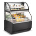 Nordic Air NOR-47-RT open air 47-inch refrigerator with top display, shown stocked with drinks and pastries