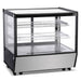 Nordic Air NSCP-28 28-inch countertop square glass refrigerated pastry display case with wire shelves, front view