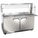 Nordic Air SBAR-60 double door 60-inch salad bar refrigerator in stainless steel with glass sneeze guard