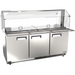 Nordic Air SBAR-72 triple door 72-inch stainless steel salad bar refrigerator with glass sneeze guard