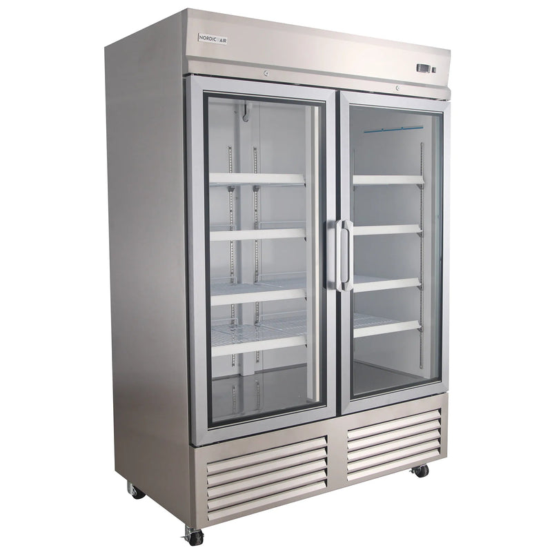 Nordic Air SGF-48C Double Glass Door 54" Wide Stainless Steel Freezer-Phoenix Food Equipment