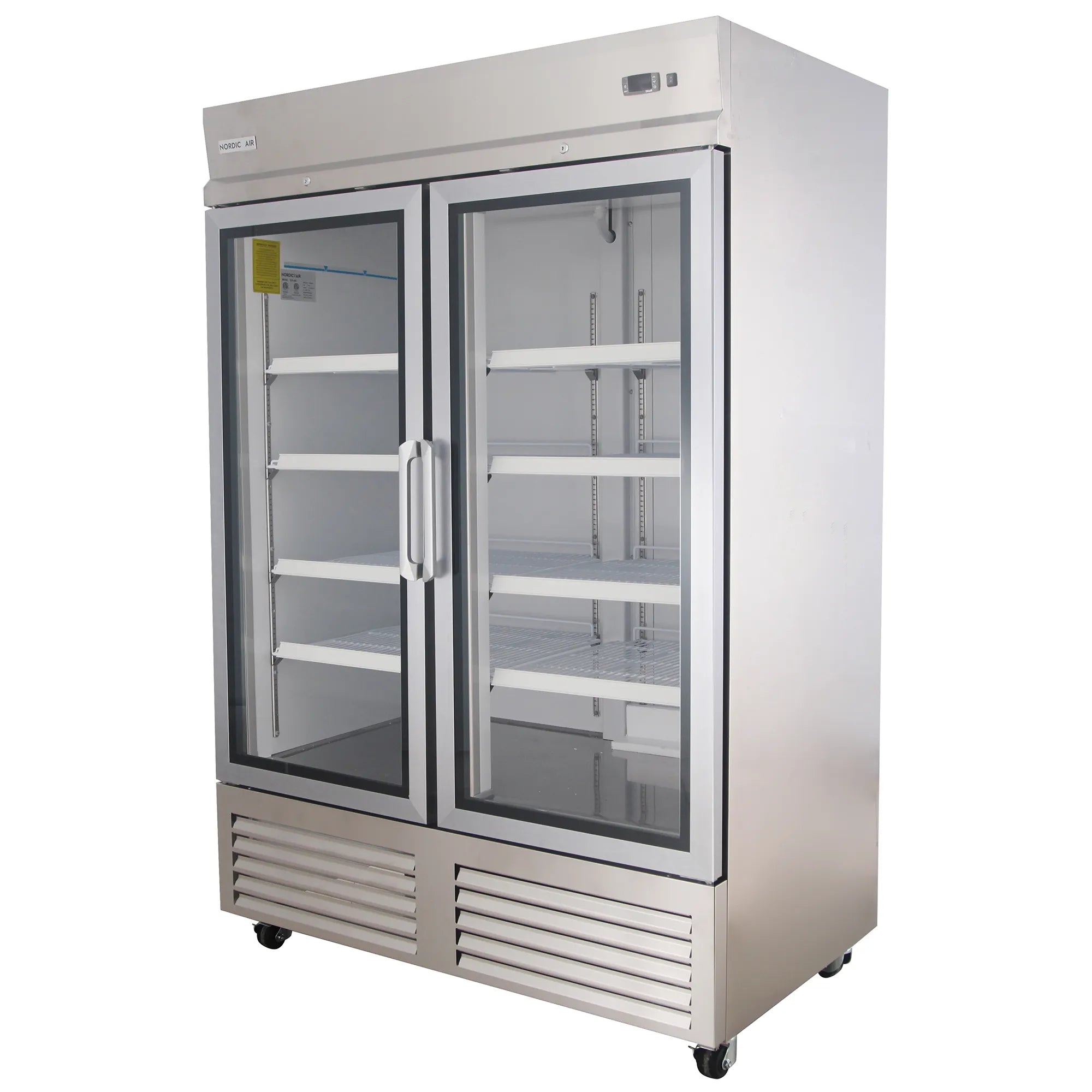 Nordic Air SGR-48C Double Glass Door 54" Wide Stainless Steel Refrigerator-Phoenix Food Equipment