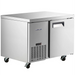 Nordic Air UCRS-44 single door 44-inch side mounted refrigerated work table in stainless steel, angled view