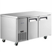 Nordic Air UCRS-60 double door 60-inch side mounted refrigerated work table in stainless steel, angled view