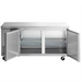 Nordic Air UCRS-67 side mounted refrigerated work table with both doors open showing interior wire shelves