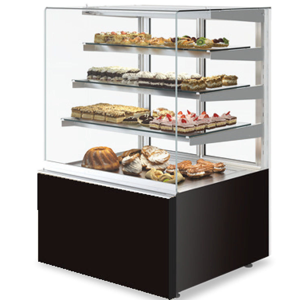 Nova CUBE Series Square Glass 3 Tier Refrigerated Pastry Display Case - Various Sizes-Phoenix Food Equipment