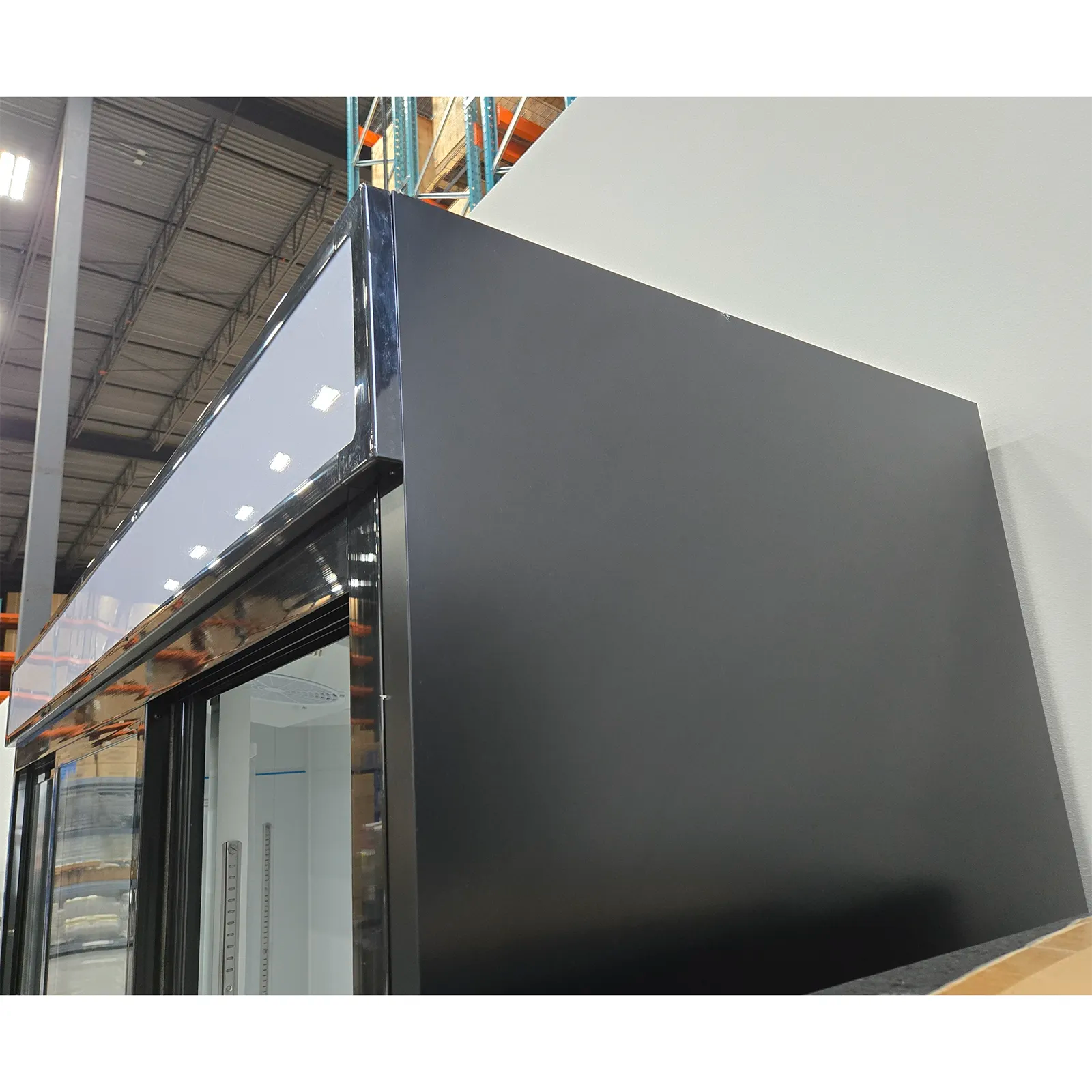 **OPEN BOX** Nordic Air GRM-67C-S Triple Sliding Glass Door 81" Wide Display Refrigerator-Phoenix Food Equipment