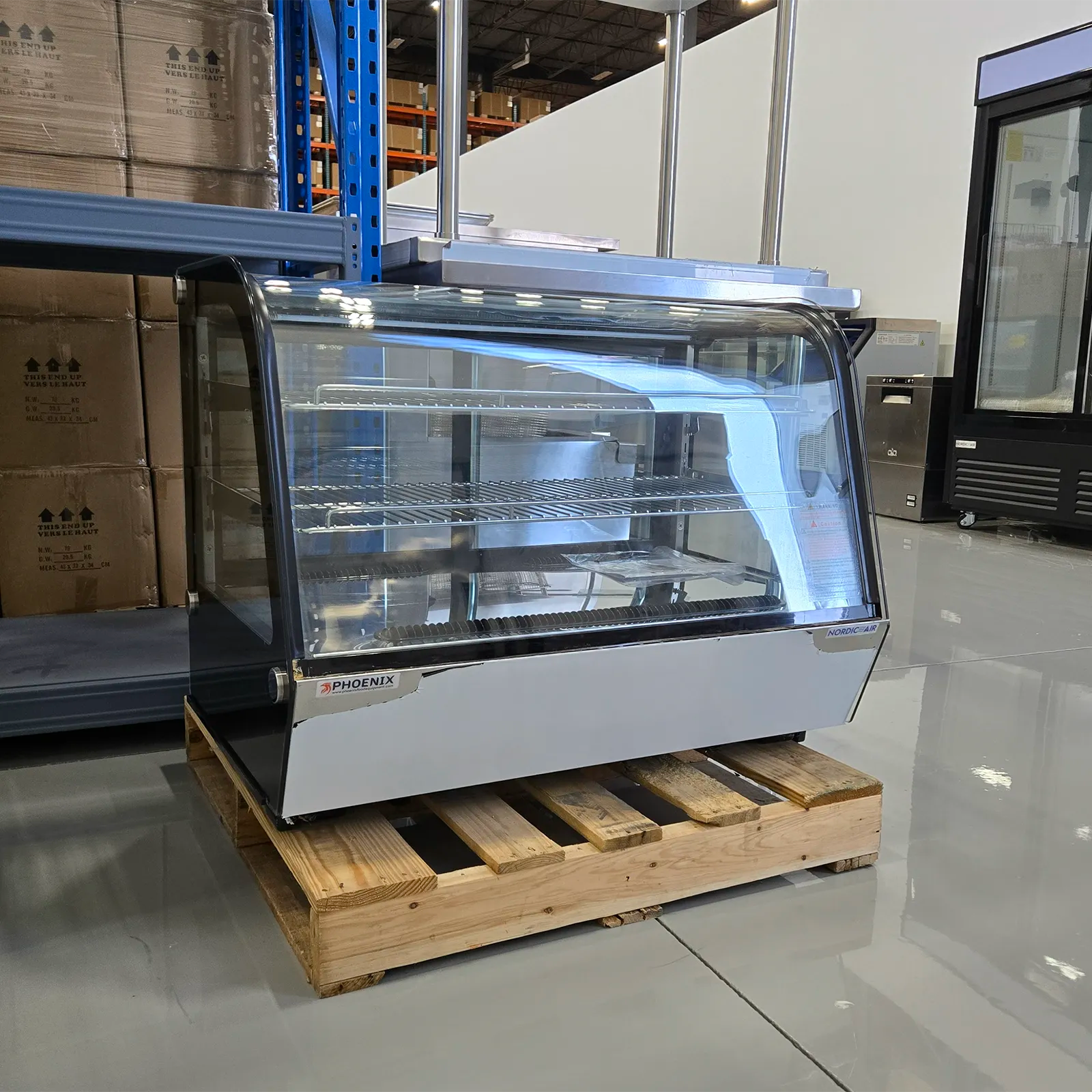 **OPEN BOX** Nordic Air NCCP-35 Counter Top 35" Curved Glass Refrigerated Pastry Display Case-Phoenix Food Equipment