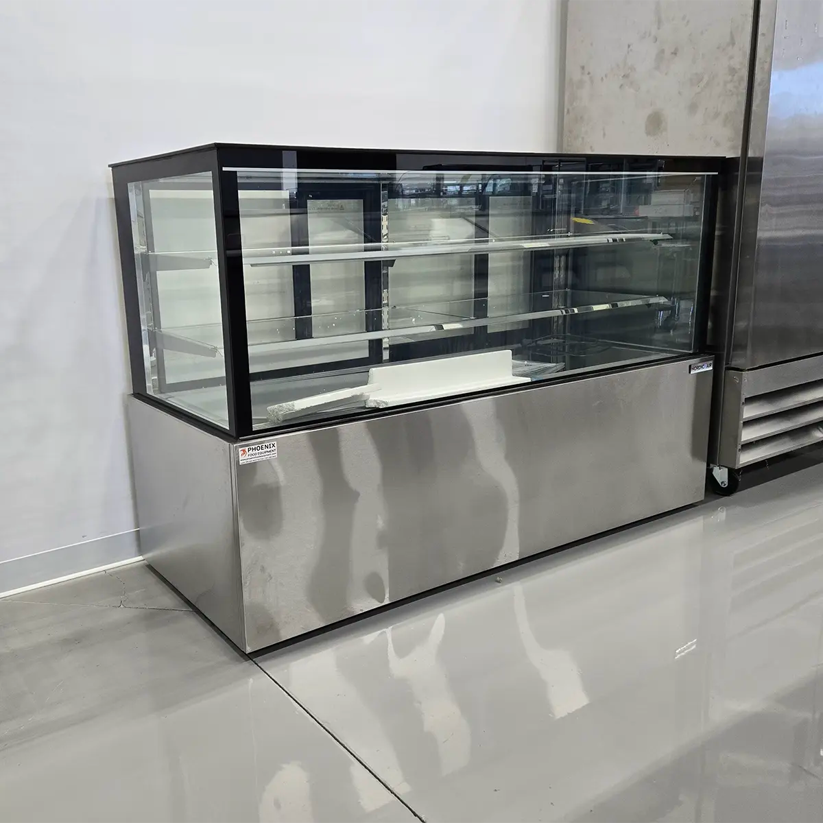 **OPEN BOX** Nordic Air PD-71-2 Square Glass 2 Tier 71" Refrigerated Pastry Display Case-Phoenix Food Equipment