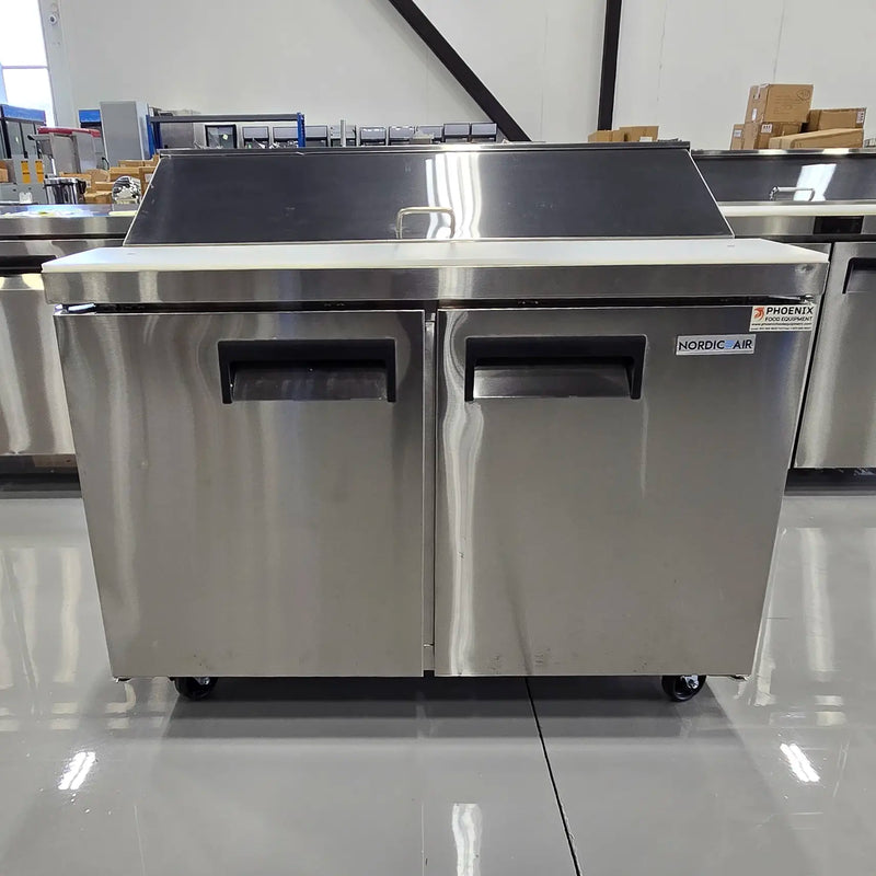 **OPEN BOX** Nordic Air SPT-47-12 Double Door 47" Refrigerated Sandwich Prep Table-Phoenix Food Equipment