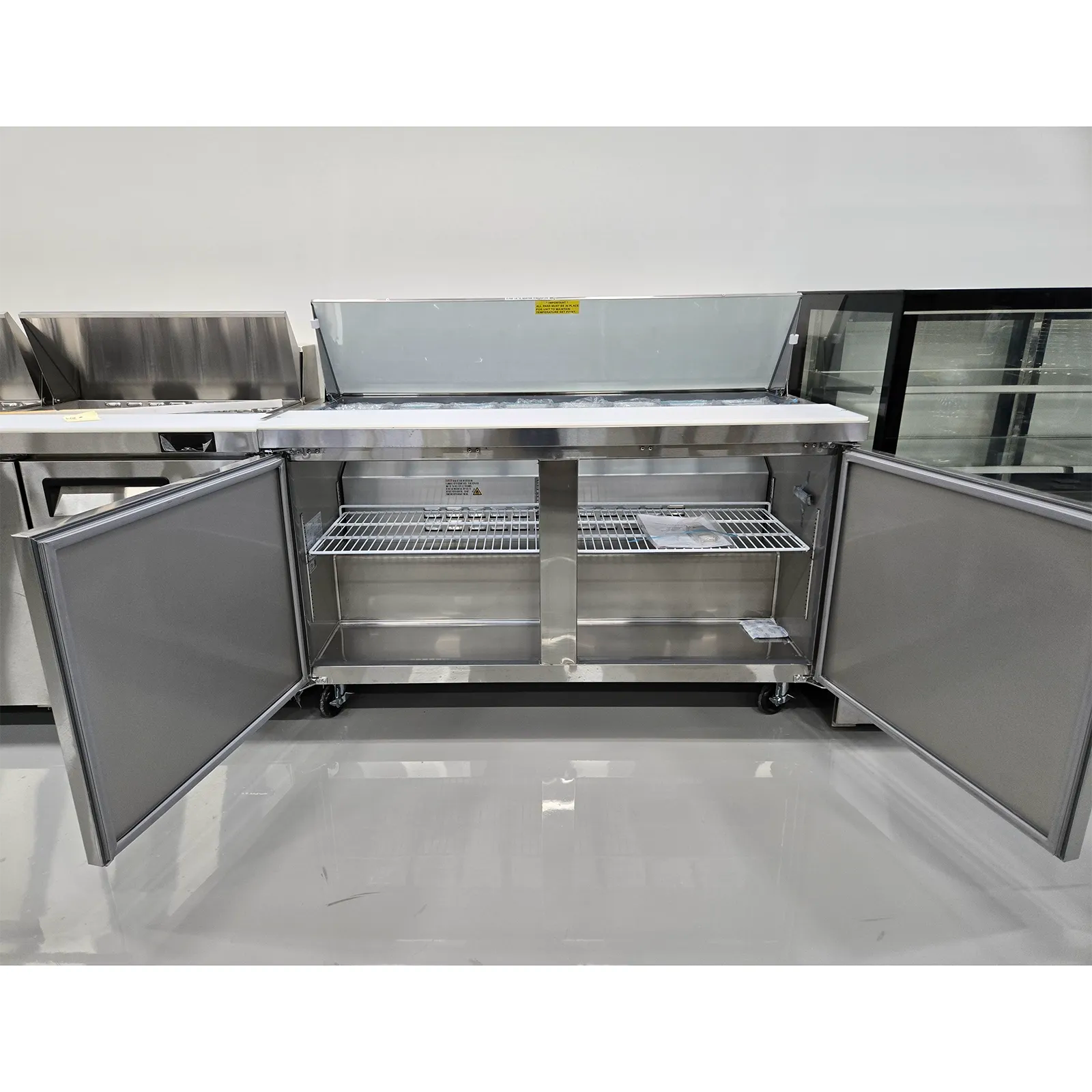**OPEN BOX** Nordic Air SPT-60-16 Double Door 60" Refrigerated Sandwich Prep Table-Phoenix Food Equipment
