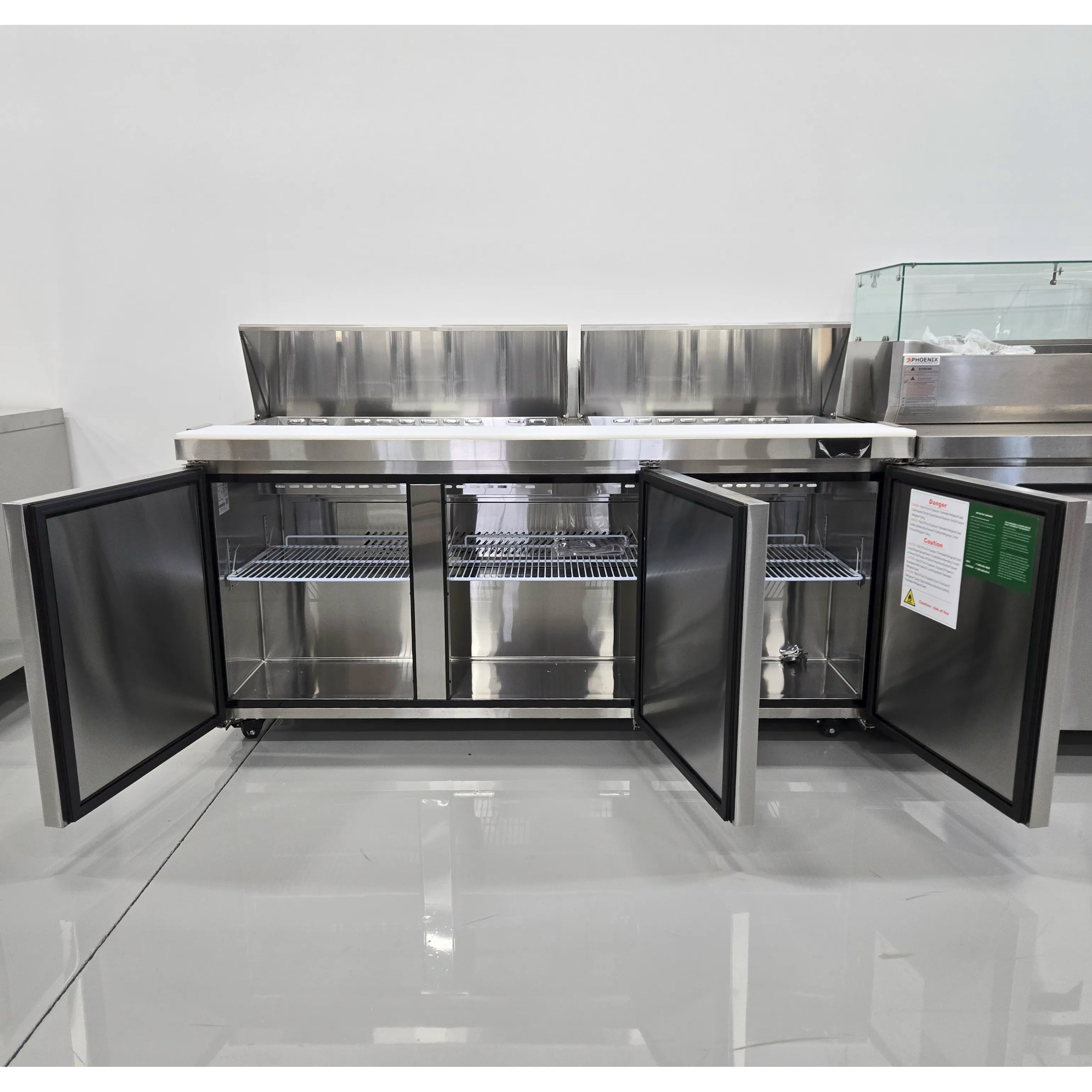**OPEN BOX/SCRATCH & DENT**Atosa MSF8304GR Triple Door 72" Refrigerated Sandwich Prep Table-Phoenix Food Equipment