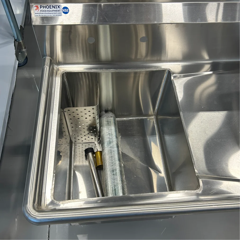 **OPEN BOX** Phoenix SS1C-1818-RD Heavy Duty 16 Gauge Single Stainless Steel Sink with Right Side Drainboard