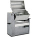 Omcan 13153 stainless steel tilting meat mixer, 110 lb capacity, 0.5HP, 110V, tub tilted forward with lid open